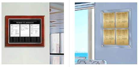 Patent Plaques Grand Sizes: 16x20, 18x22, and 18x24 Inches