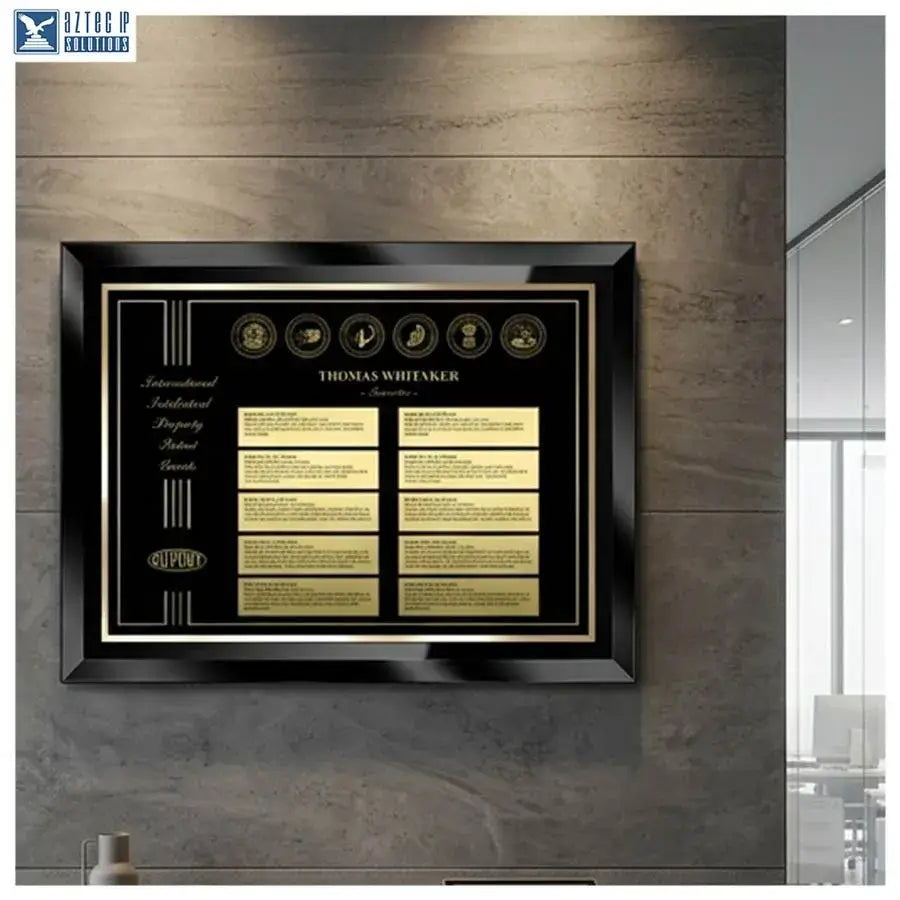 Patent recognition plaque