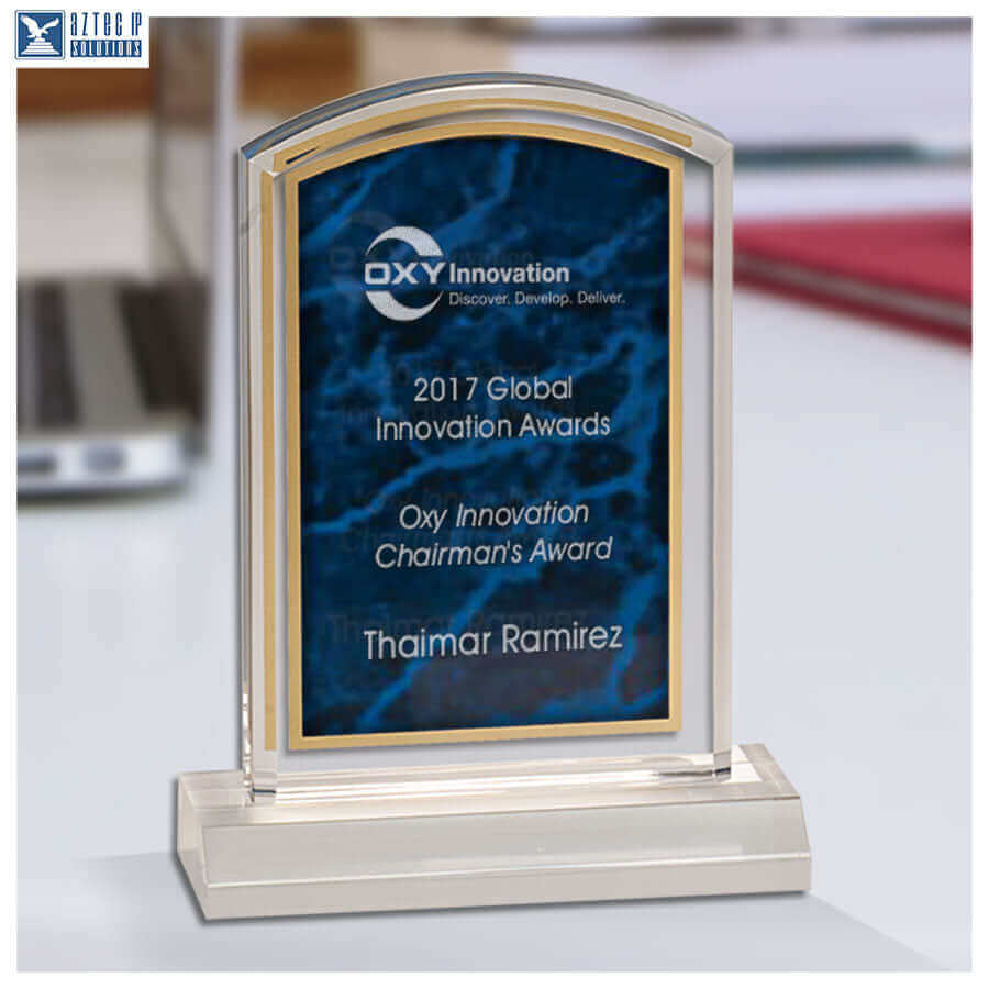 Desk Award - Arch Top Blue