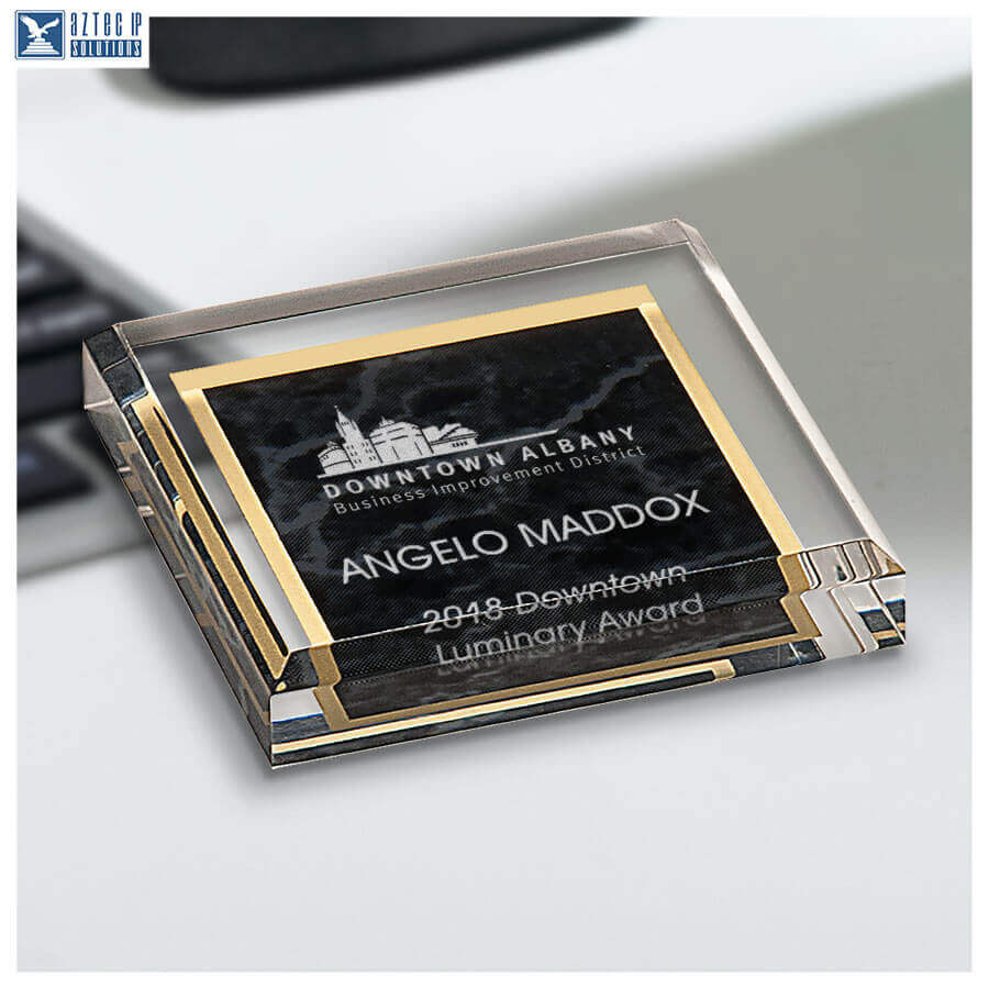 Black marble paperweight