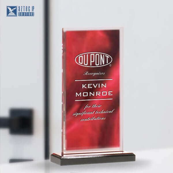 Patent Award - Deep Red Acrylic