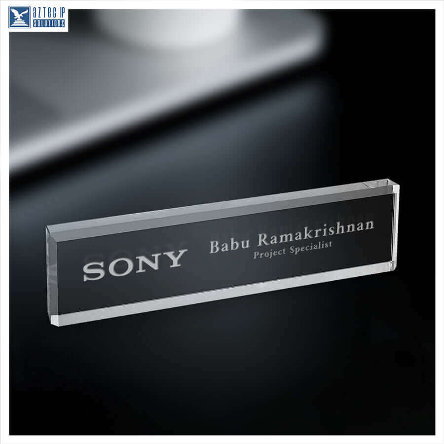 AD-DW-10CLR frosted Acrylic name plate