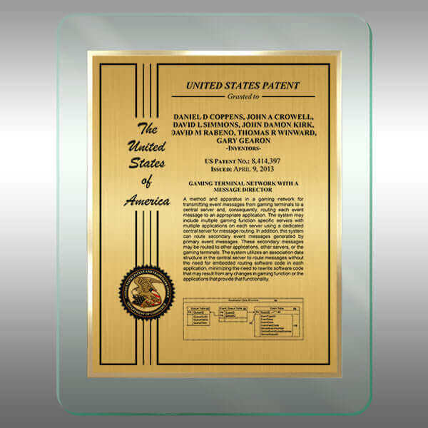 Jade Rounded Corners Patent Certificate