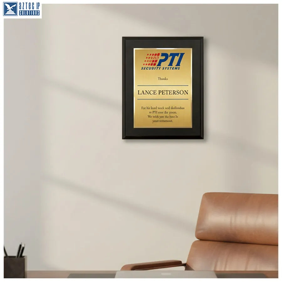 Matte black award plaque