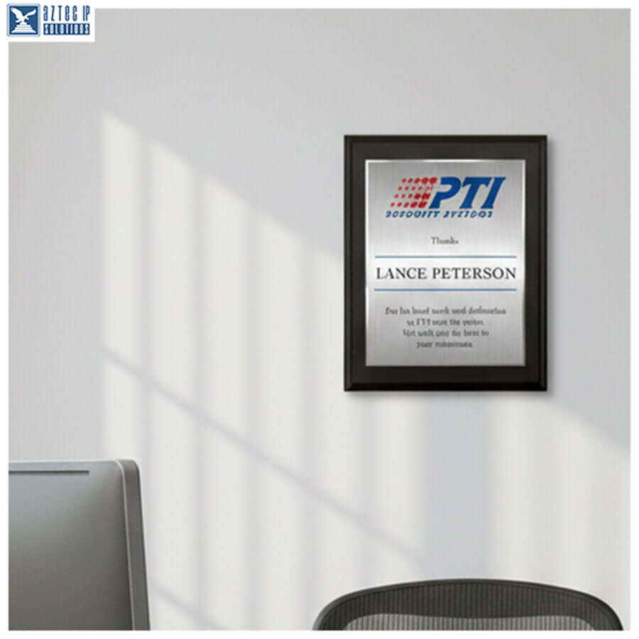 Matte black award plaque