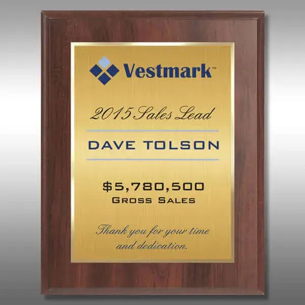 Employee award plaque