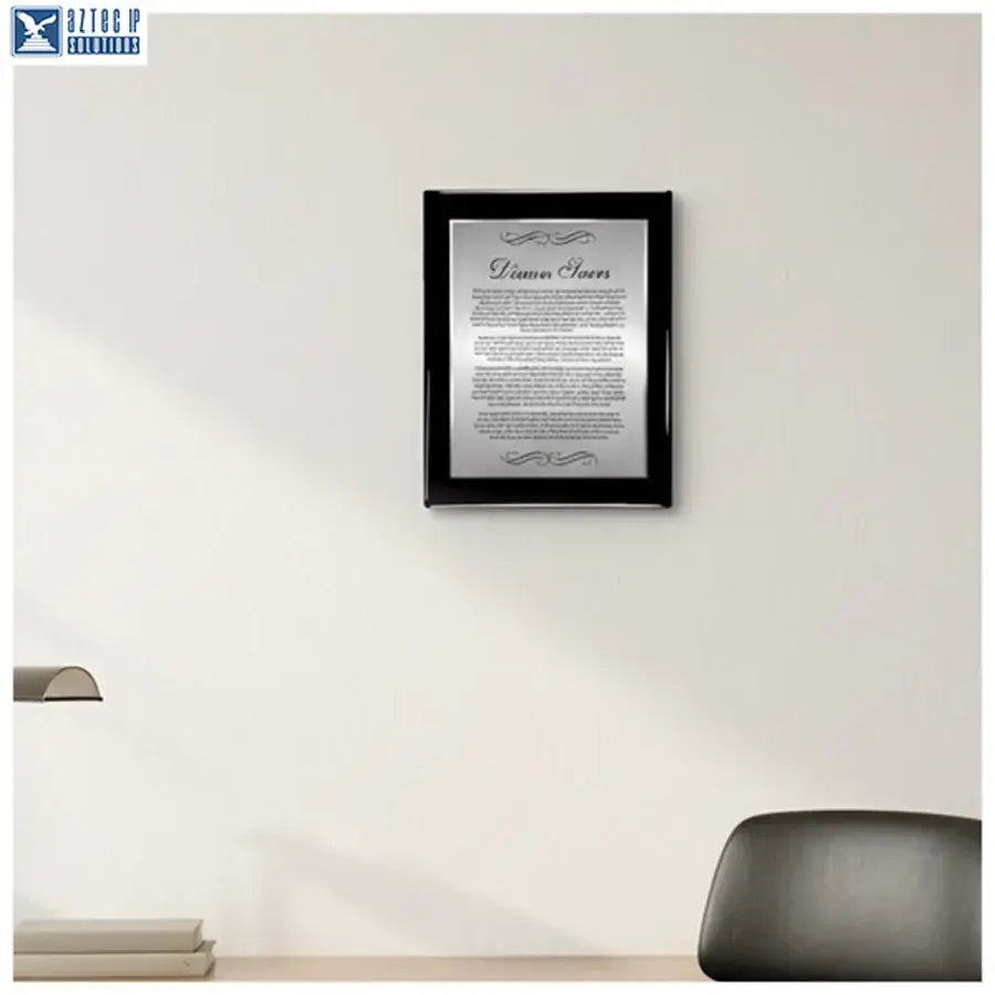 black piano finish plaque