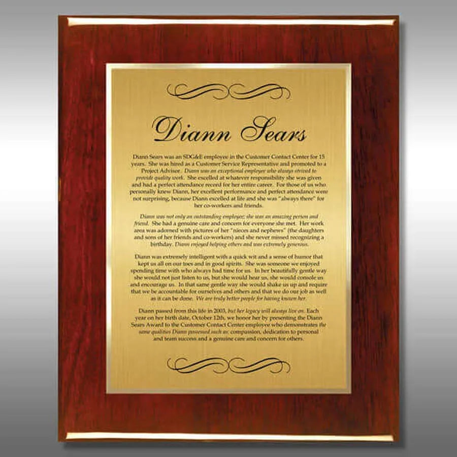 Piano finish plaque