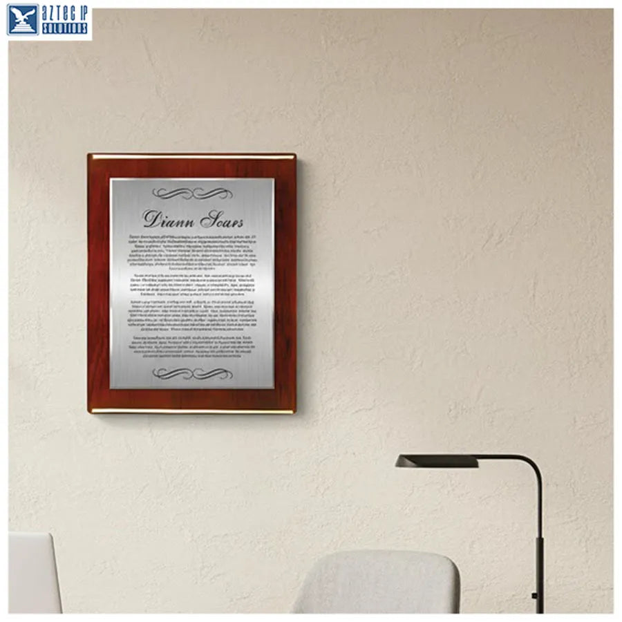 Rosewood award plaque