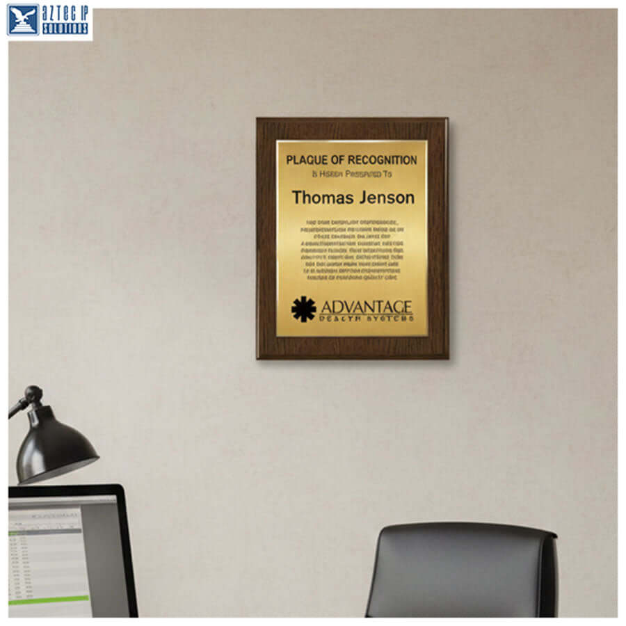Walnut award plaque