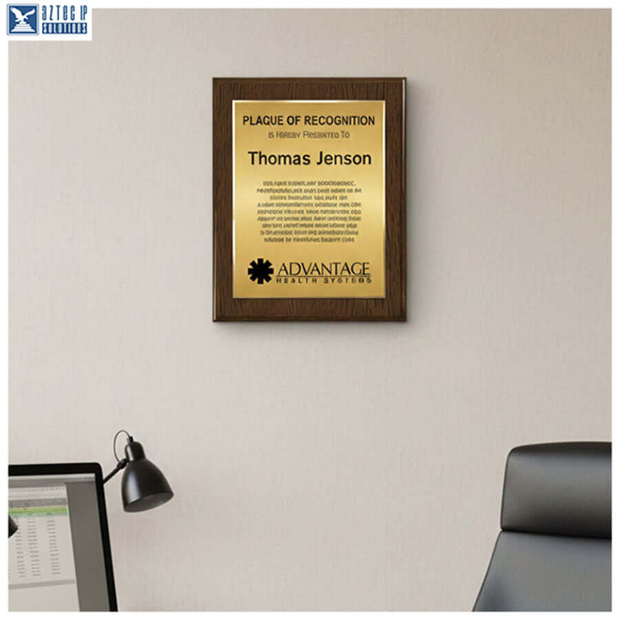 Walnut award plaque
