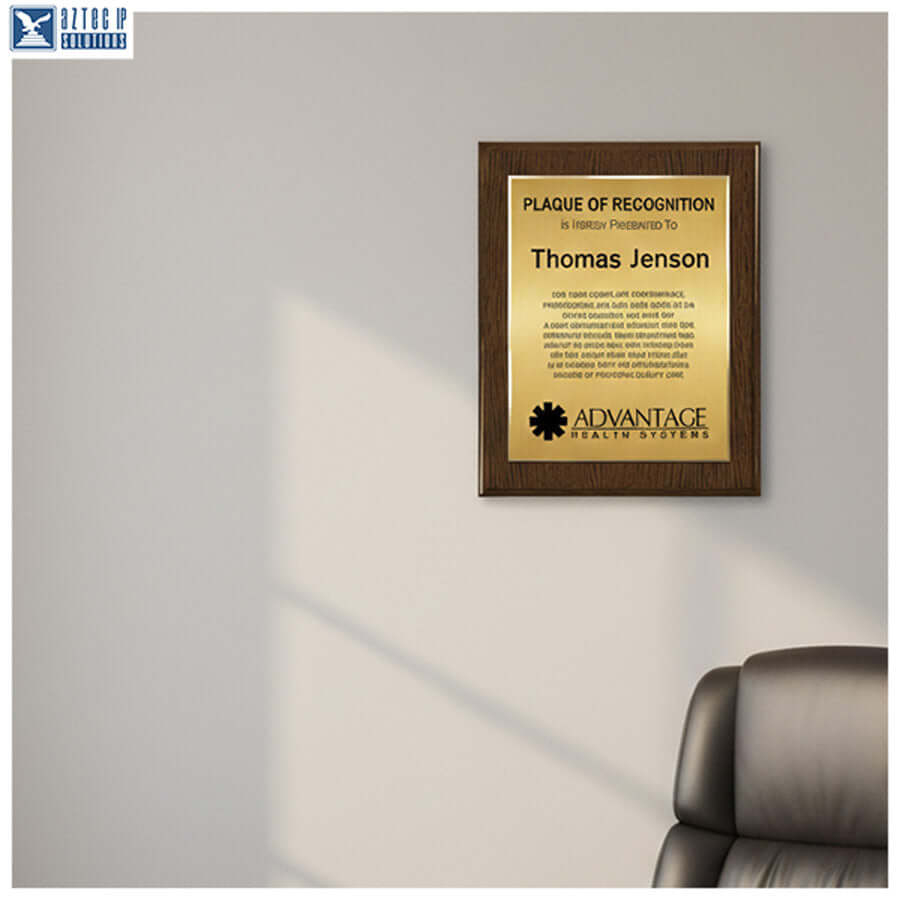 Walnut award plaque