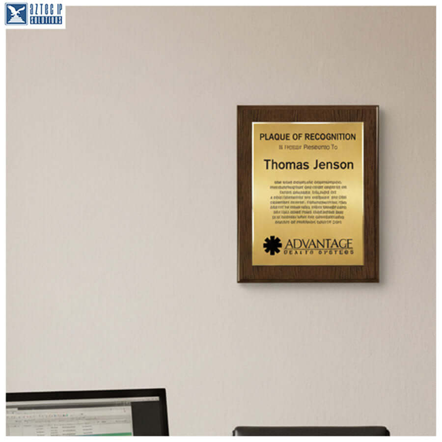 Walnut award plaque