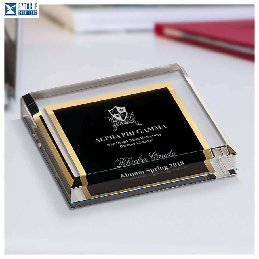 Soid black marble paperweight