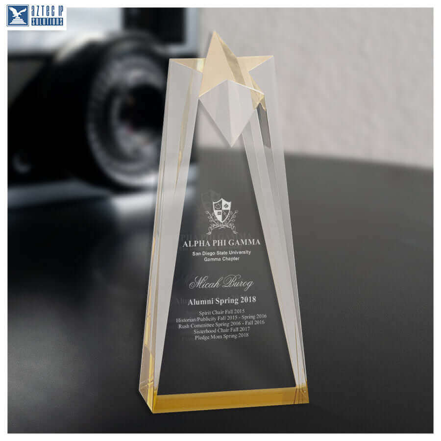 Gold Sculptured Star Tower 10 inches