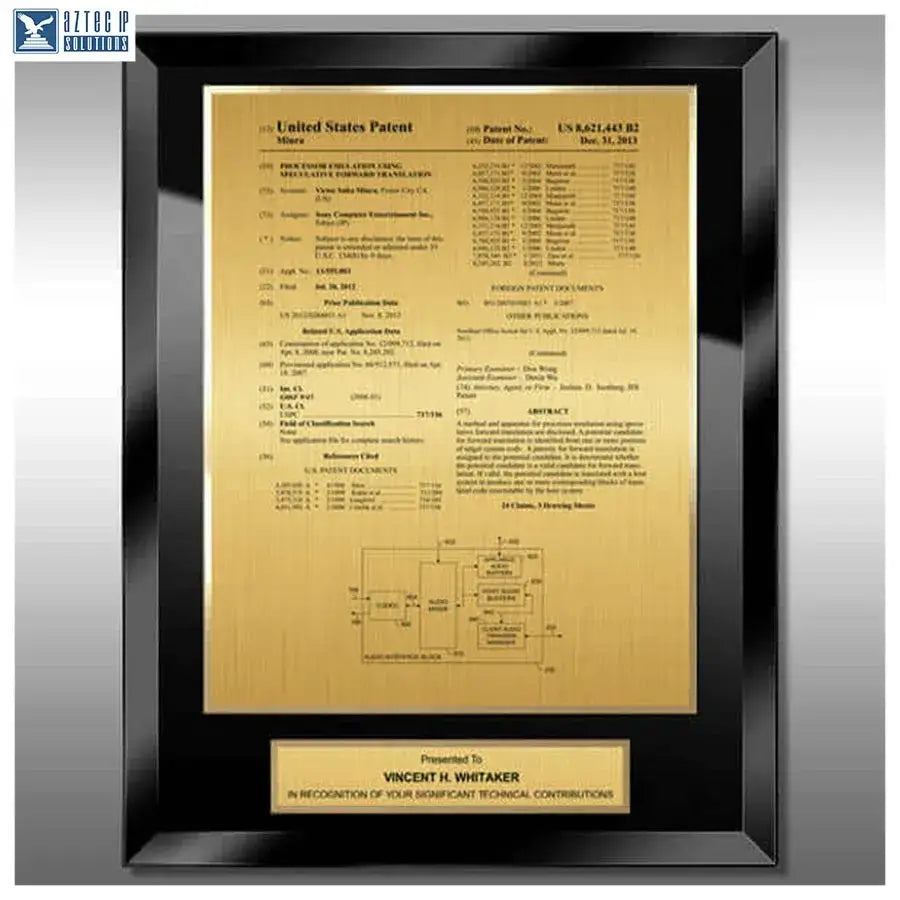 Layout 1 | Patent Front Page - Patent award plaque