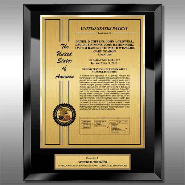 Patent Plaque - Glass Presentation BG-EZ15P