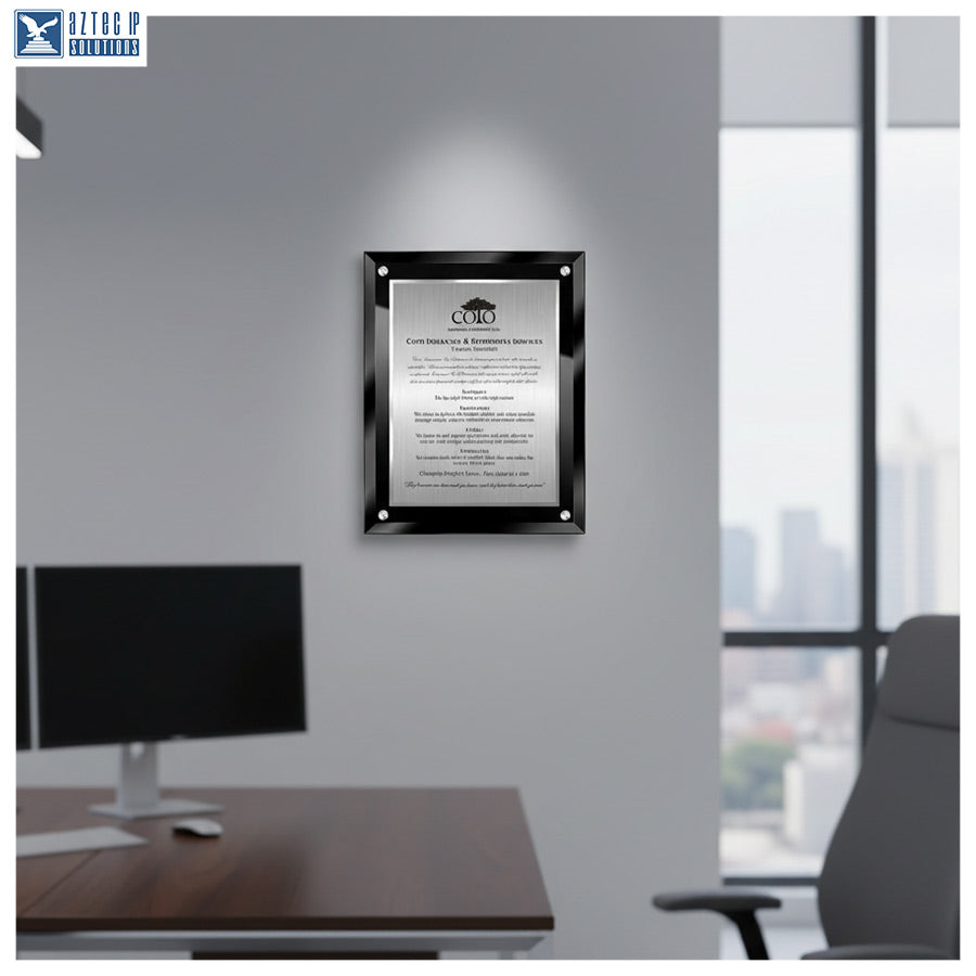 Mission Statement Plaque - Black AeroGlass® BG-MS14