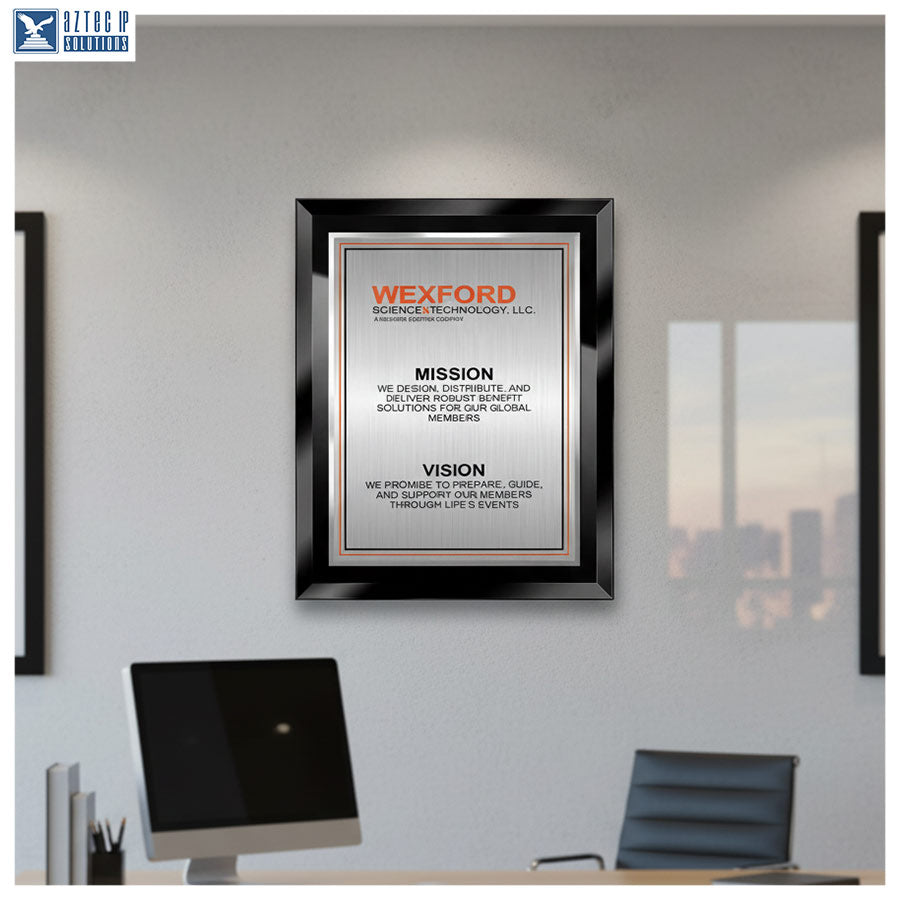 Mission Statement Plaque - Black Glass BG-MS15EZ