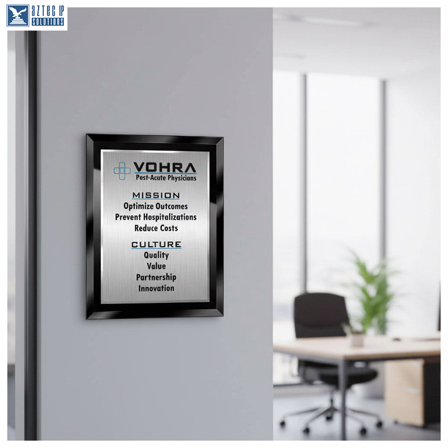 Mission Statement Plaque - Black Glass BG-MS15EZ