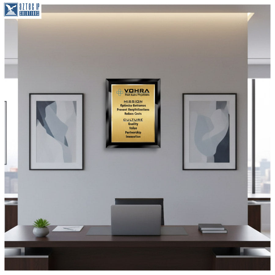 Mission Statement Plaque - Black Glass BG-MS15EZ