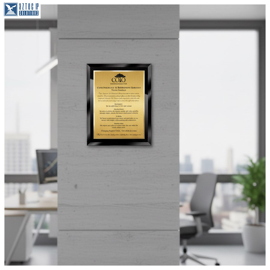 Mission Statement Plaque - Black Glass BG-MS15EZ