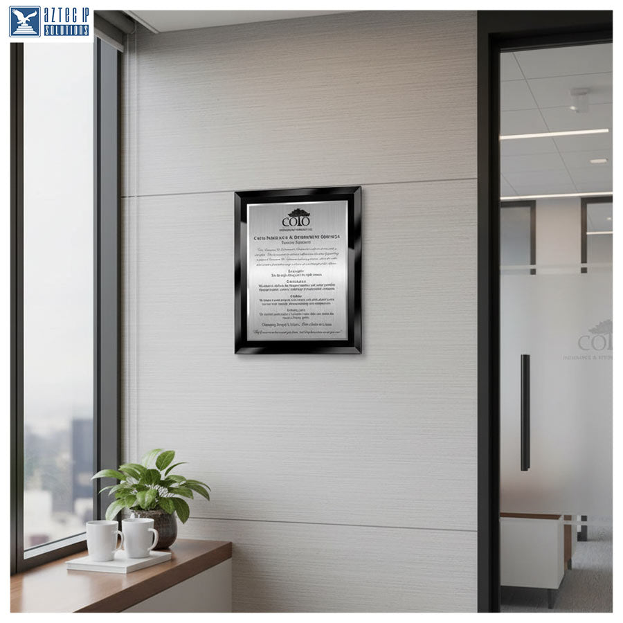 Mission Statement Plaque - Black Glass BG-MS15EZ