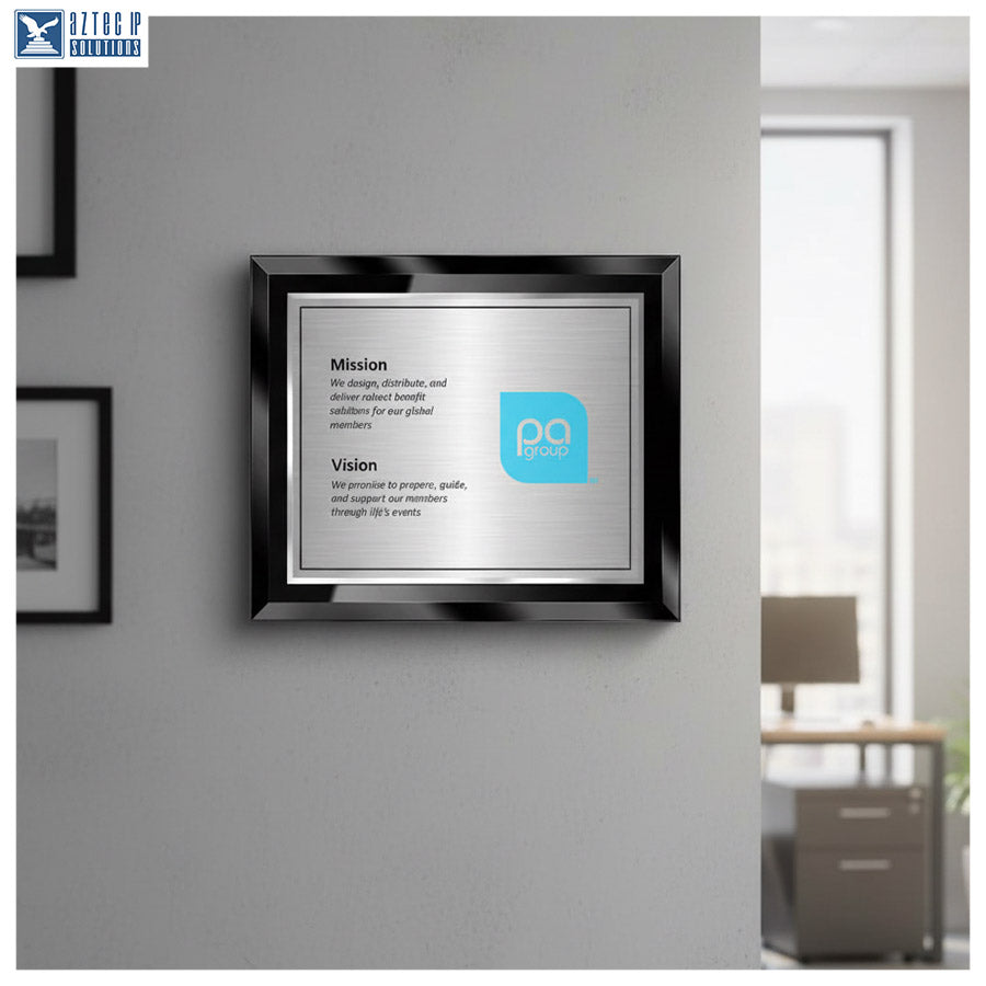Mission Statement Plaque - Black Glass BG-MS15EZ