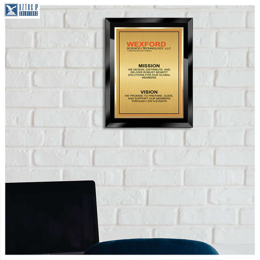 Mission Statement Plaque - Black Glass BG-MS15EZ