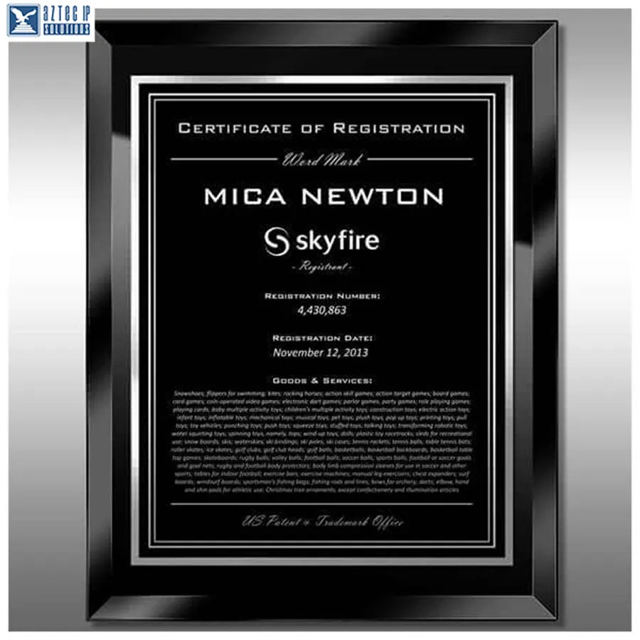 Black glass trademark