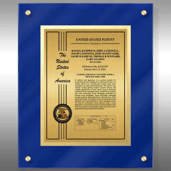BL1-EZ22 Gold Patent Certificate