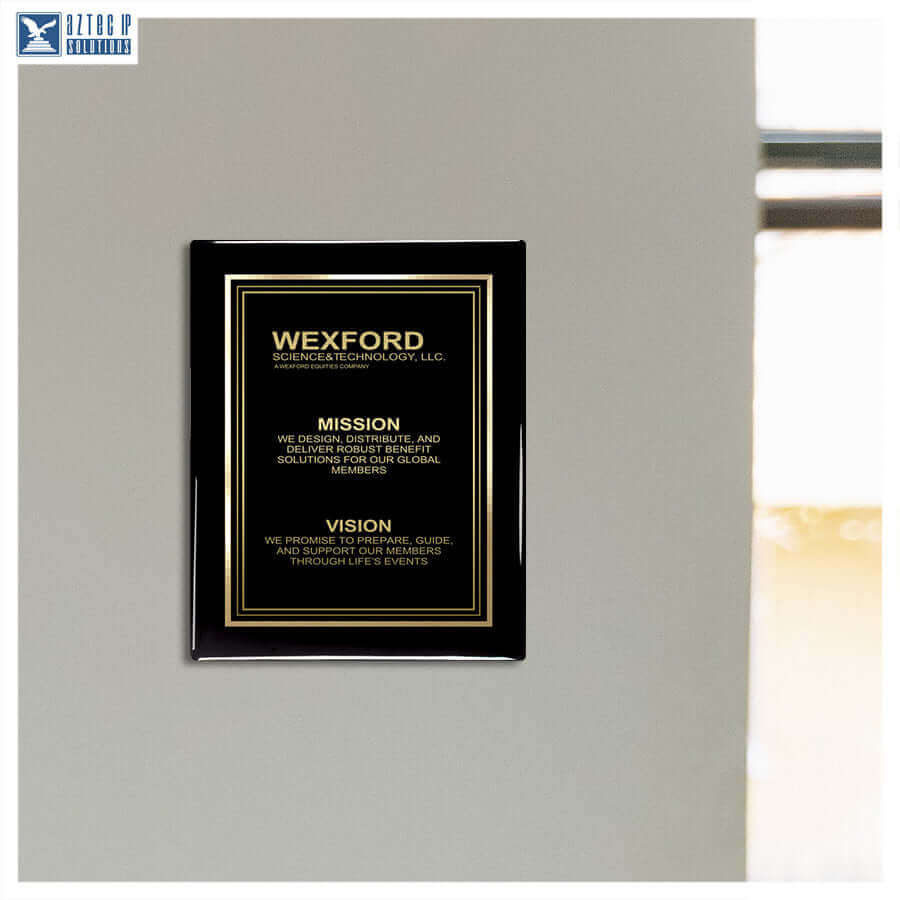 Mission Statement Plaque - Black Piano BP-MS15BBS