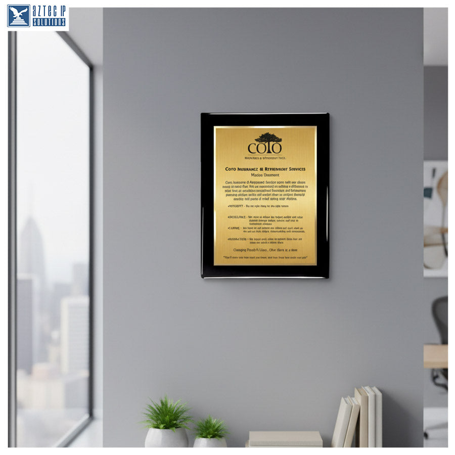 Mission Statement Plaque - Black Piano BP-MS15EZG