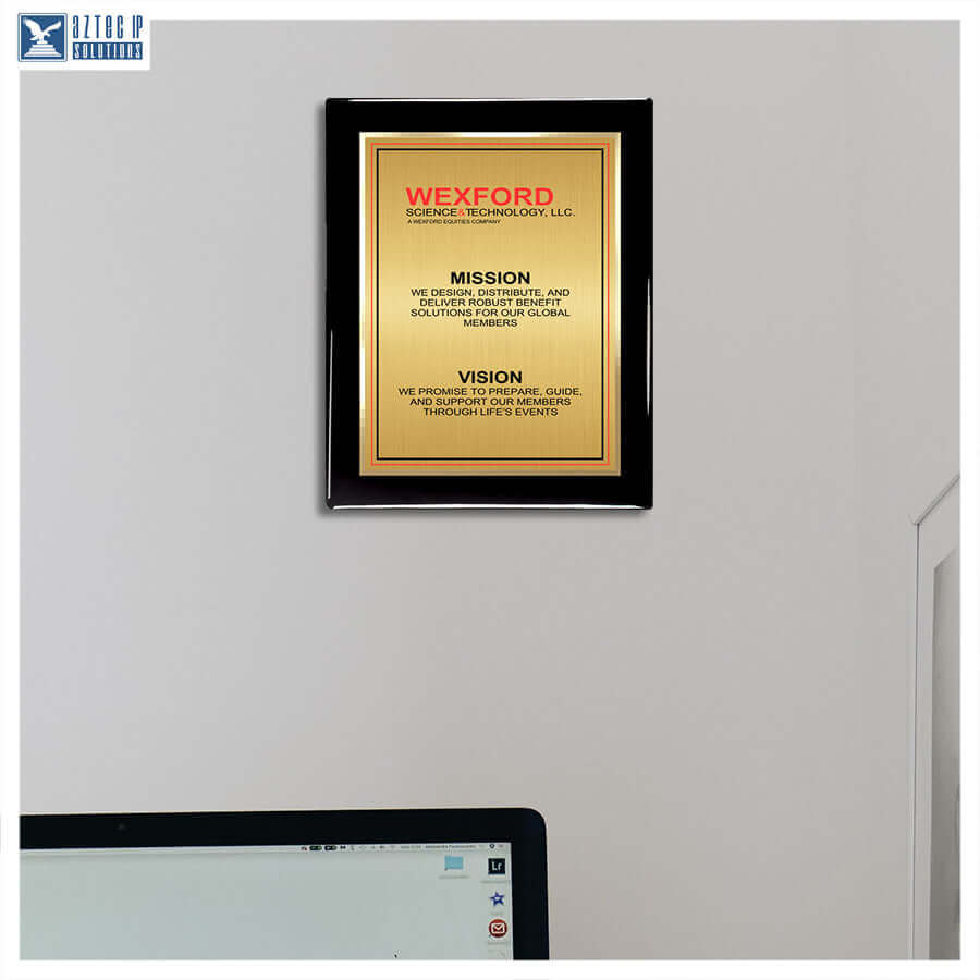 Mission Statement Plaque - Black Piano BP-MS15EZG