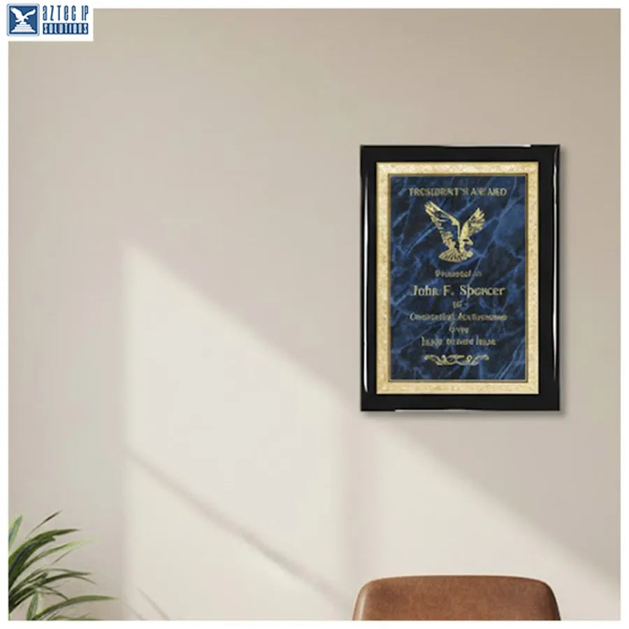 brass plated steel plaque