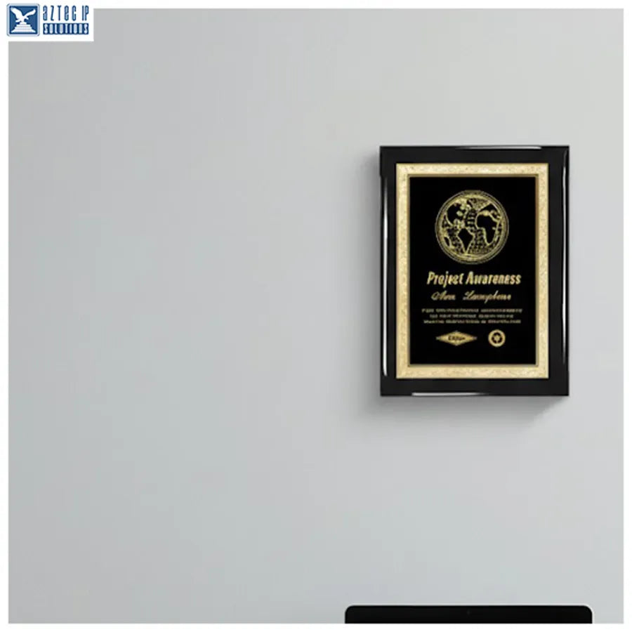 piano finish plaque