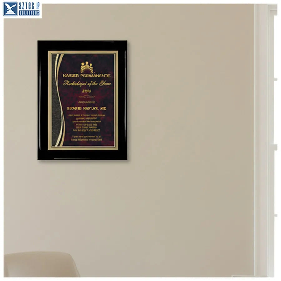 piano finish plaque