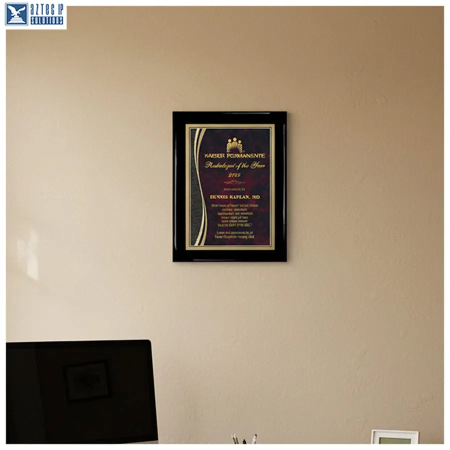 brass plated steel plaque