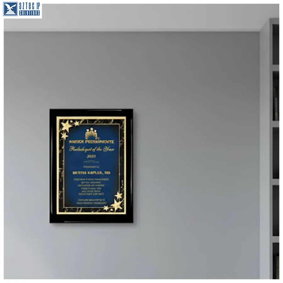 brass starburst plaque