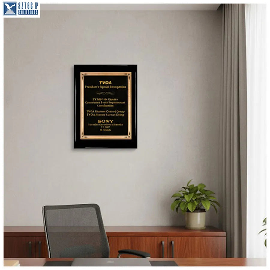 brass plated steel plaque