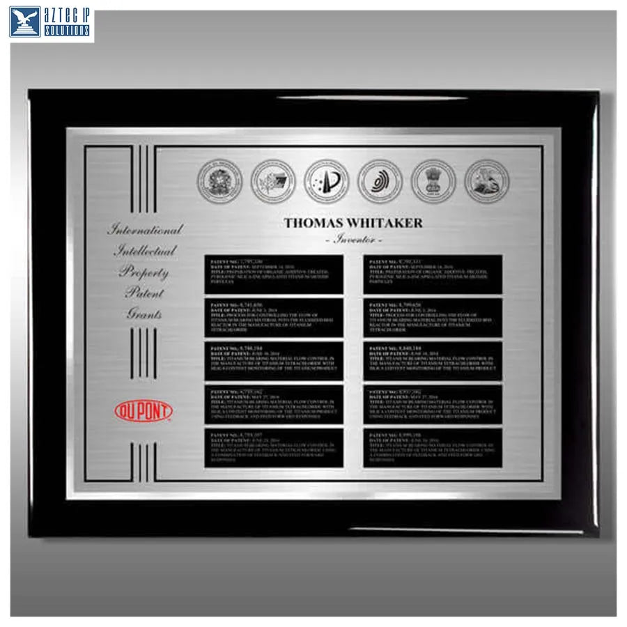 Black piano finish plaque