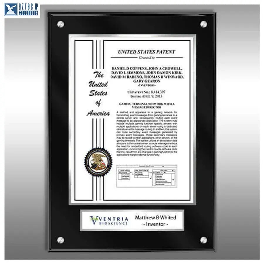 Inventor recognition plaque