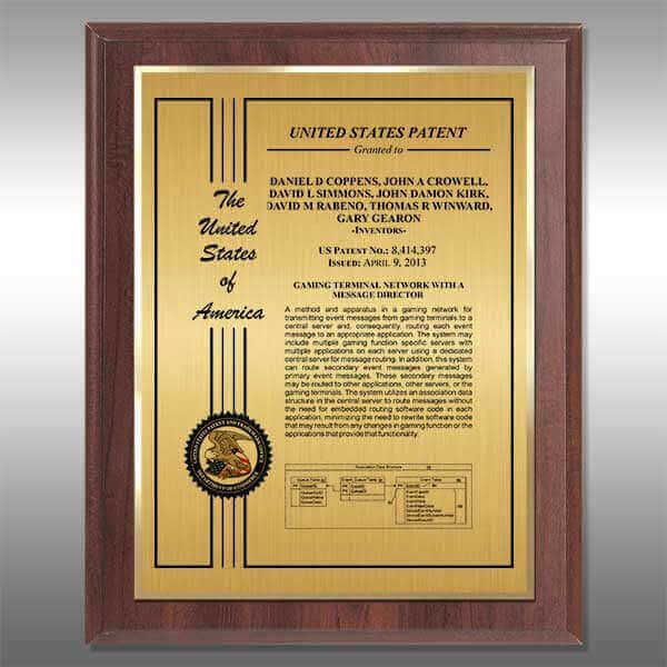 CF-EZ13 Gold Patent Certificate