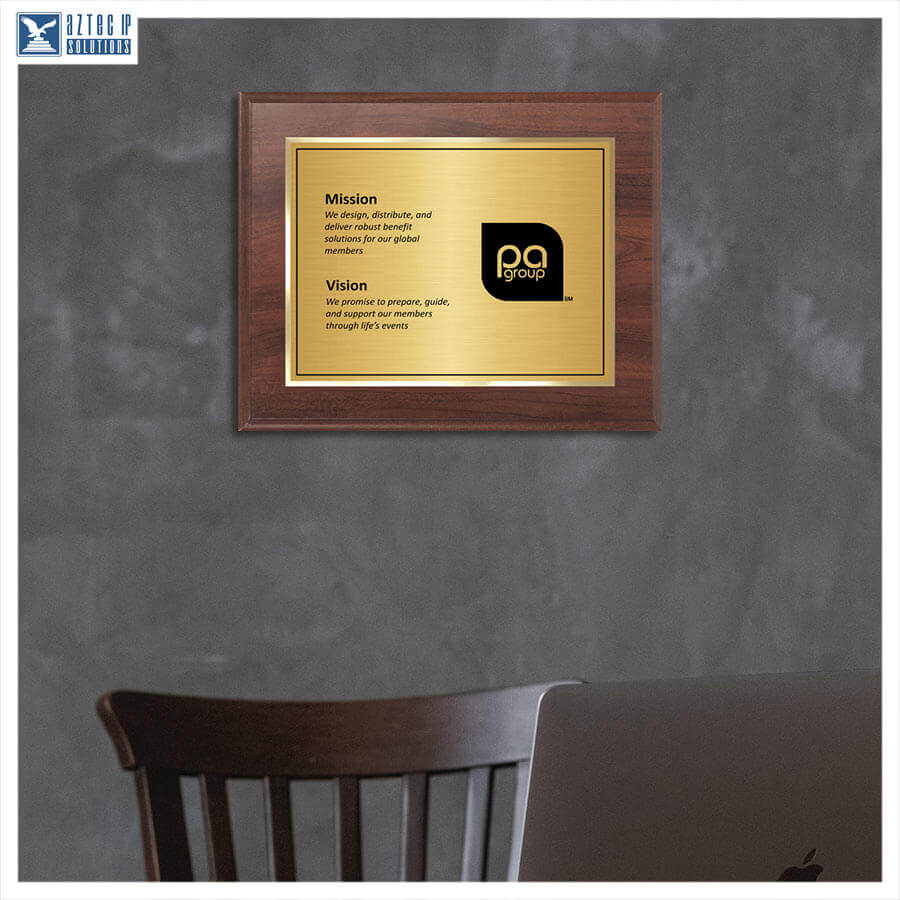 Mission Statement Plaque - Cherry Finish CF-MS20