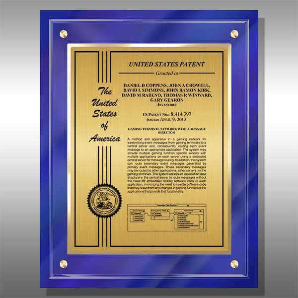CL2-EZG15Bu Gold Patent Certificate