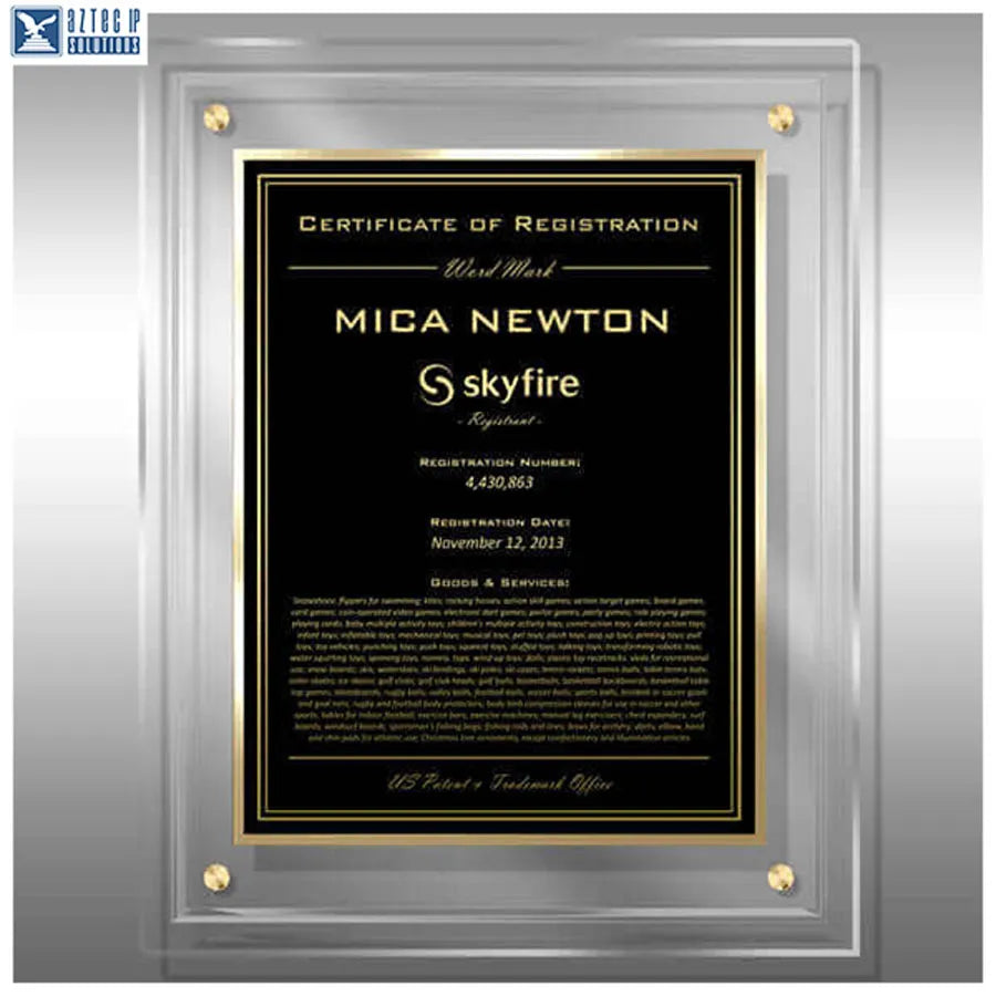 Trademark recognition display