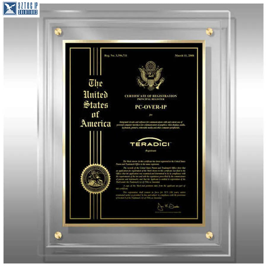 Aluminum logo plaque
