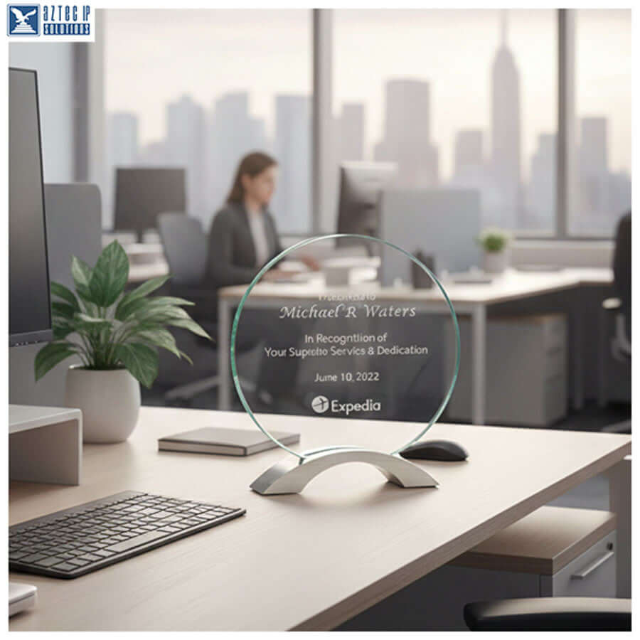 Jade glass recognition trophy