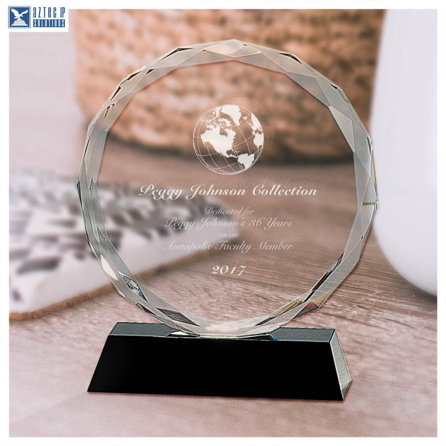 Crystal Round Facet Etched