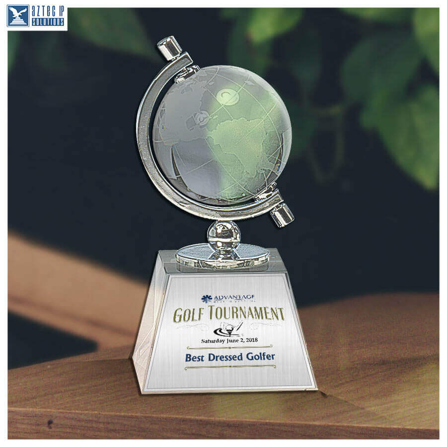 Rotating Globe Crystal Stainless steel